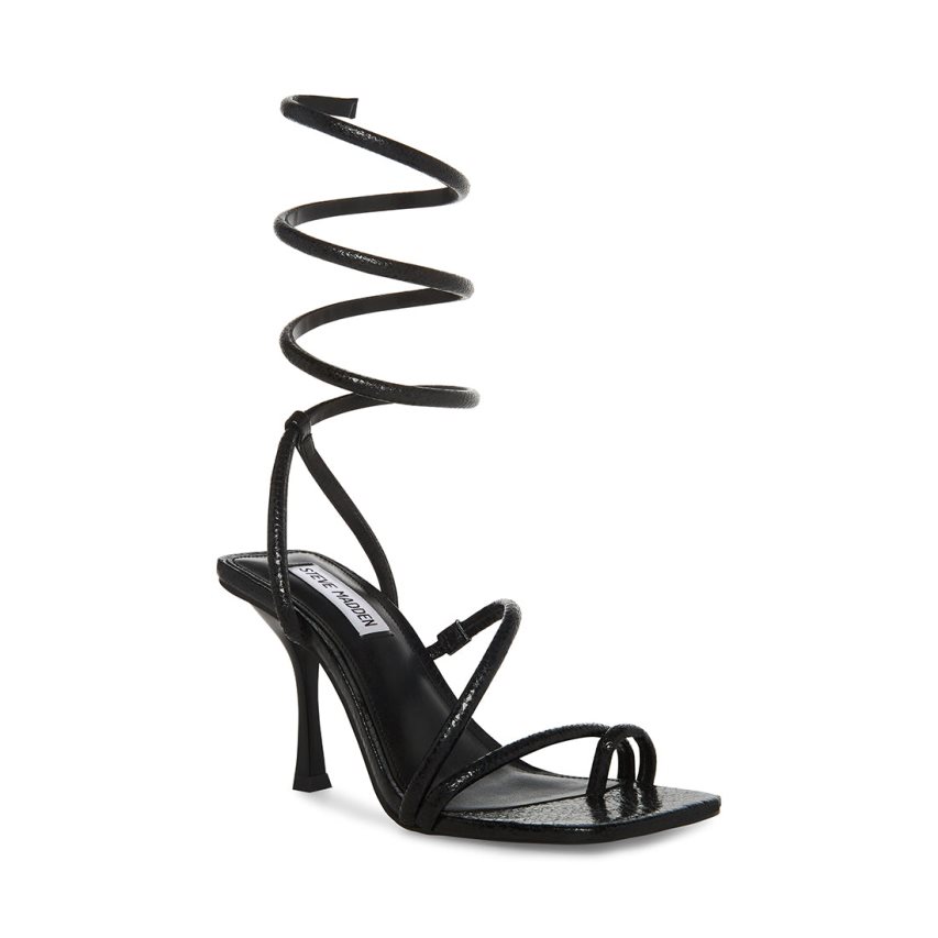 Black Steve Madden Shantelle Women's Heels Sandals | PH 469316YB